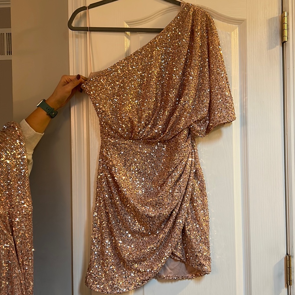 fashanova rose gold dress